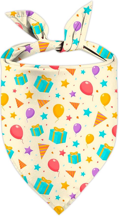Birthday Dog Bandanas, Double Side Reversible Large Pet Bandanas, Celebration by Unknown