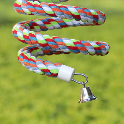 Rope Bungee Perch Bird, 83inch Kintor Pure Natural Colorful Bead Cage Chewing - Image 5