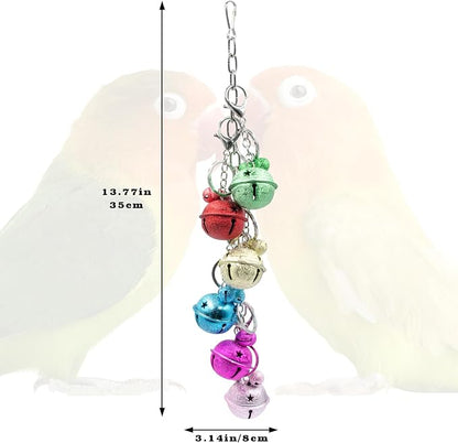 Oooct Bird Swing Bells Toys, Colorful Parrot Metal Bells, Hanging Bird Chewing - Image 2