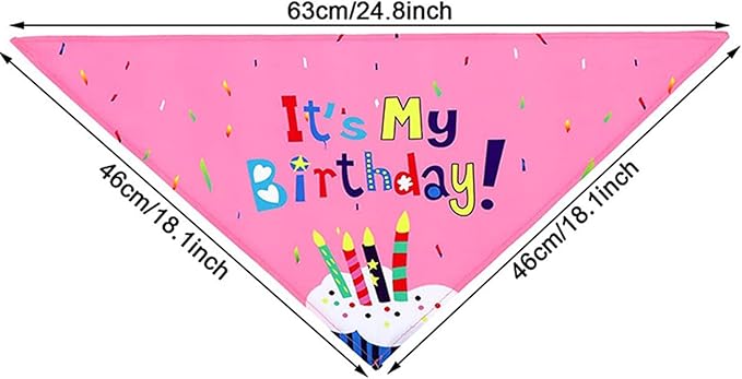 Pet Birthday Party Set, Dogs Bandana and Dog Birthday Hat - Image 8