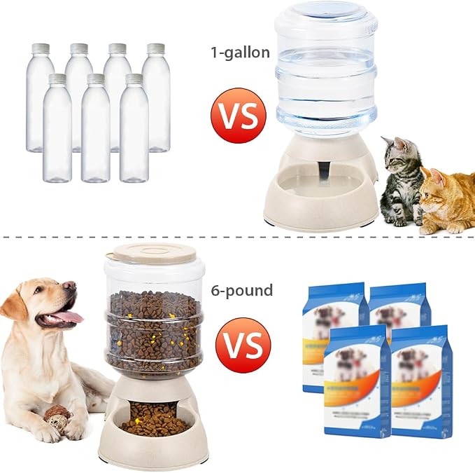 2 Pack Automatic Cat Feeder and Water Dispenser in Set Pet Food Bowl - Image 3