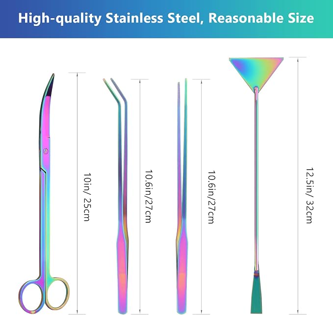 4 in 1 Quarium Aquascape Tools Kits, Anti-Rust Stainless Steel Aquatic Plant - Image 3