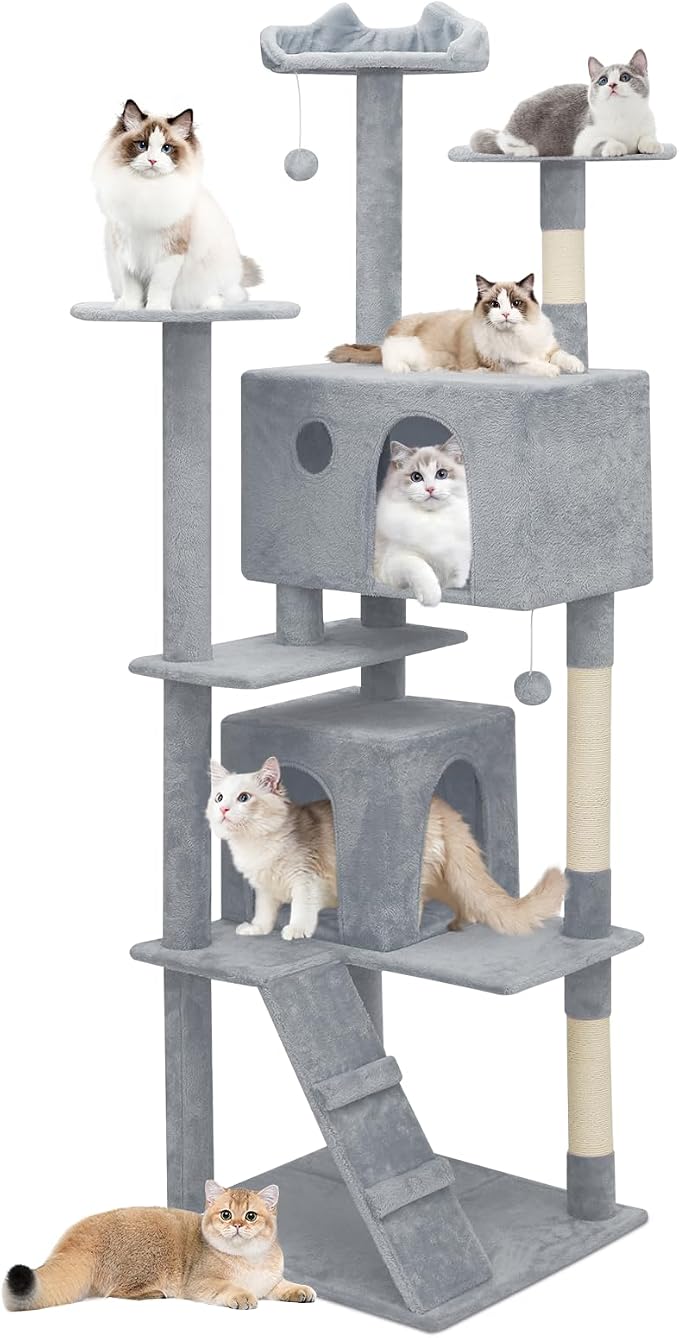 Athena Collection Cat Tree, 77 Inch Cat Tower by AthenaCollectionFurniture
