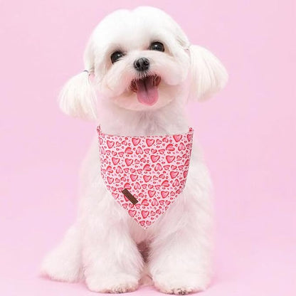 Valentine Dog Bandana, Cotton Pet Kerchief - Image 2
