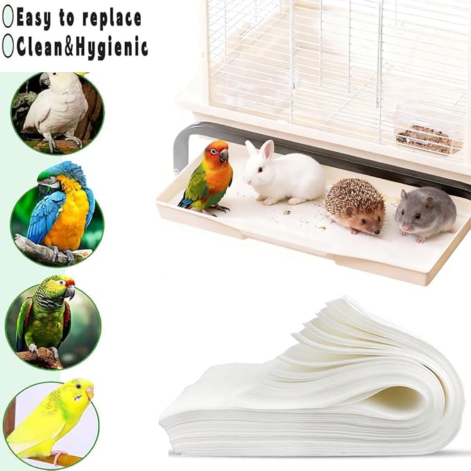 Bird Cage Liners-100PCS-11'' X 20''Disposable Non-WovenBird Cage Tray Liners - Image 5