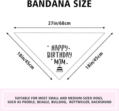 Happy Birthday Mom Dog Bandana Dog Funny White Happy Birthday Bandana - Image 5