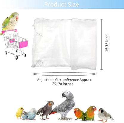 Daoeny Universal Bird Cage Cover, Adjustable Parrot Nylon Airy Soft Mesh Net - Image 3