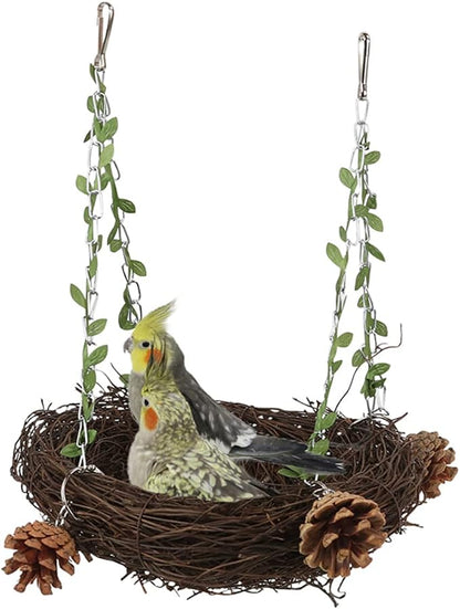 Natural Rattan Nest Small Medium Large Bird Swing - Image 5