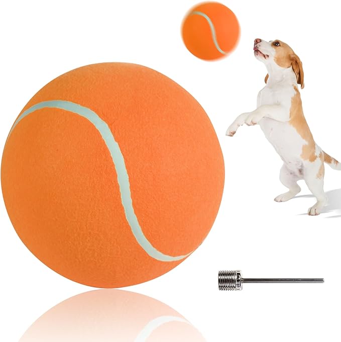 susu & wuwu Giant Tennis Ball for Dogs Yellow Big Tennis Ball for Dog Birthday by susuwuwu