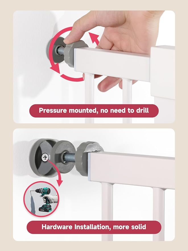 29.5-40.5" Baby Gate for Stairs, Dog Gate for Doorways, Walk Thru Auto Close - Image 6
