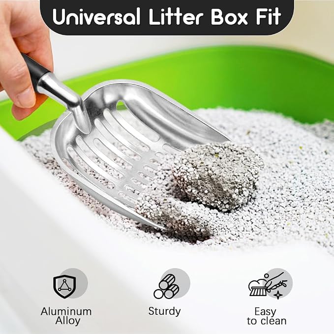 Cat Litter Scoop, Metal Cat Scooper, Plastic Handle Scoop, Sifting Shovel – - Image 6