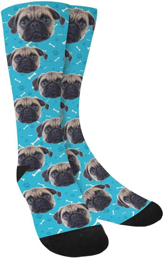 Custom Face Socks, Personalized Dog Lover Pet Photo Picture on Socks Unisex by Enjoy-yjl