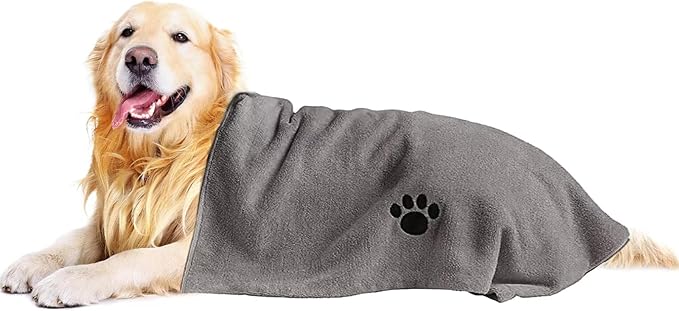 Microfiber Dog Towels for Drying Dogs, Super Absorbent and Soft Pet Grooming by Puomue