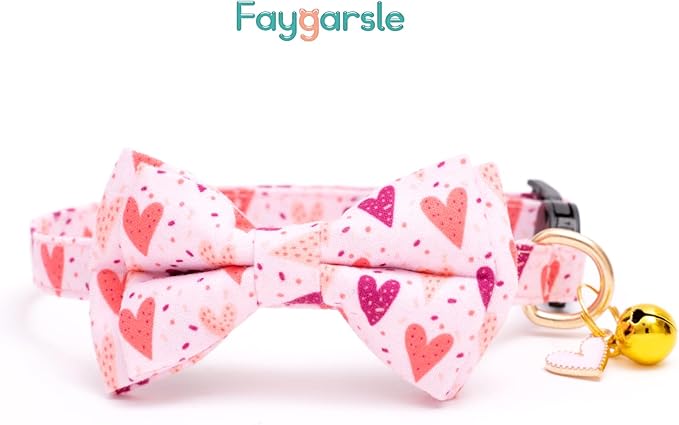 Faygarsle 2 Pack Valentine's Day Cat Collar Cute Loving Heart Printed Collar - Image 3
