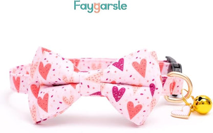 Faygarsle 2 Pack Valentine's Day Cat Collar Cute Loving Heart Printed Collar - Image 3