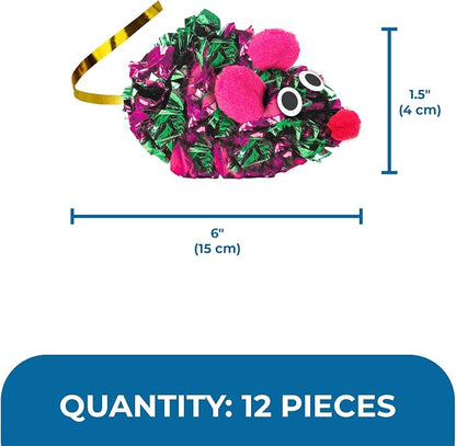 SunGrow 12 Pack Cat Crinkle Mice, 6x1.5 Inch Mice - Image 7