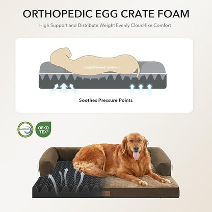 Orthopedic Dog Beds for Large Sized Dogs, Waterproof Egg Crate Foam Medium Dog - Image 2