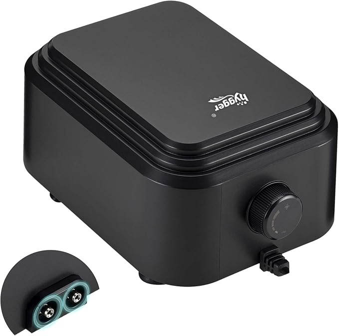 hygger Quiet <30dB Aquarium Air Pump, Adjustable Low Decibel Oxygen Fish Tank by hygger