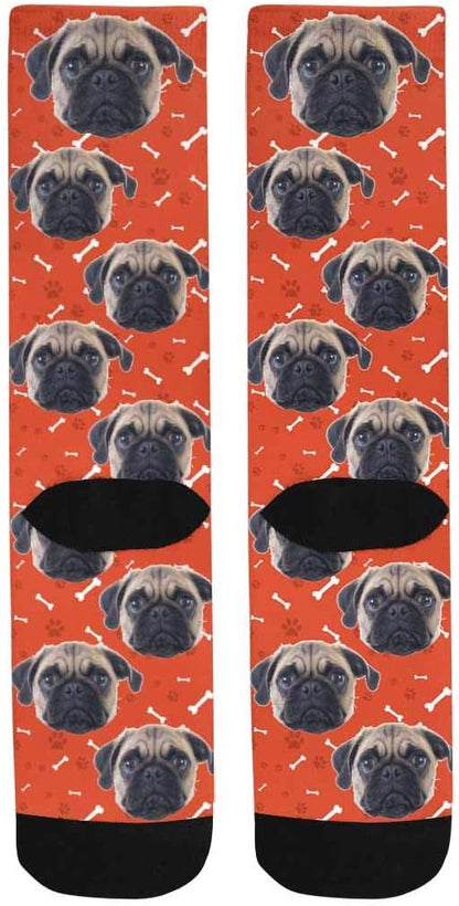 Custom Face Socks, Personalized Dog Lover Pet Photo Picture on Socks Unisex - Image 4