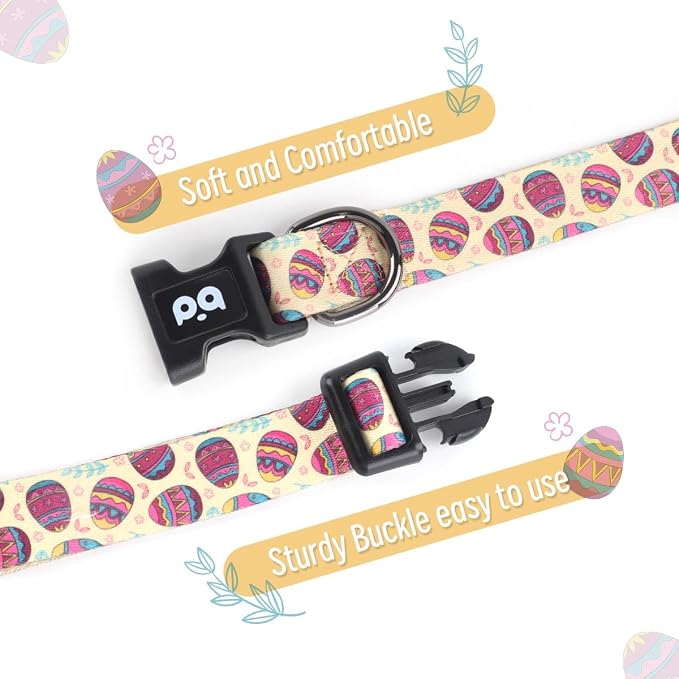 QQPETS Adjustable Soft Dog Collar: Print Flower Pink Multicolor Cute Patterns - Image 4