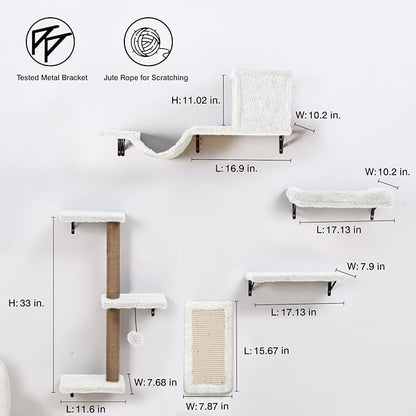 5-in-1 Cat Wall Shelves, Perch & Lounge - Image 7