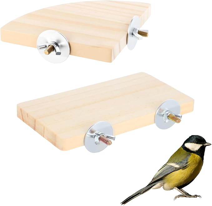 2PCS Bird Perch Platform Flat, Fan Shape and Rectangle Bird Cage Platform by Unknown