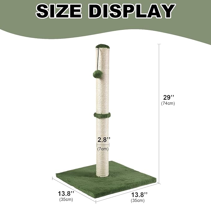 Dimaka Tall Cat Scratching Post, Claw Scratcher - Image 2