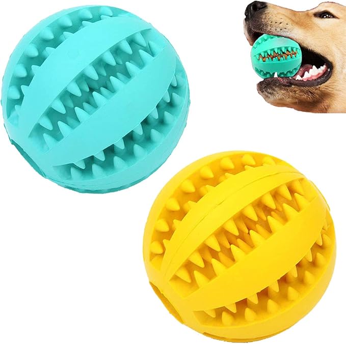 Sunglow 2 Pack Dog Toy, Nontoxic Bite Resistant Teething Balls by Sunglow