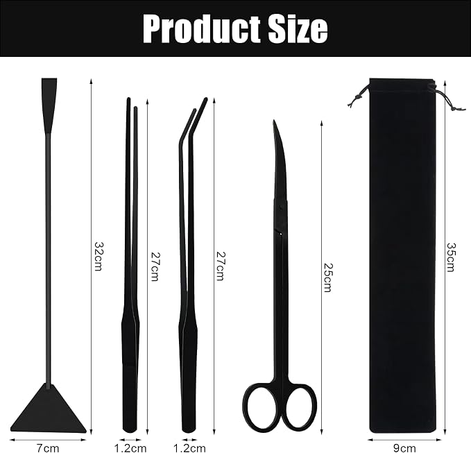 Aquascaping Tools Aquarium Kit – 4PCS Plant Trimming Tool Set - Image 2