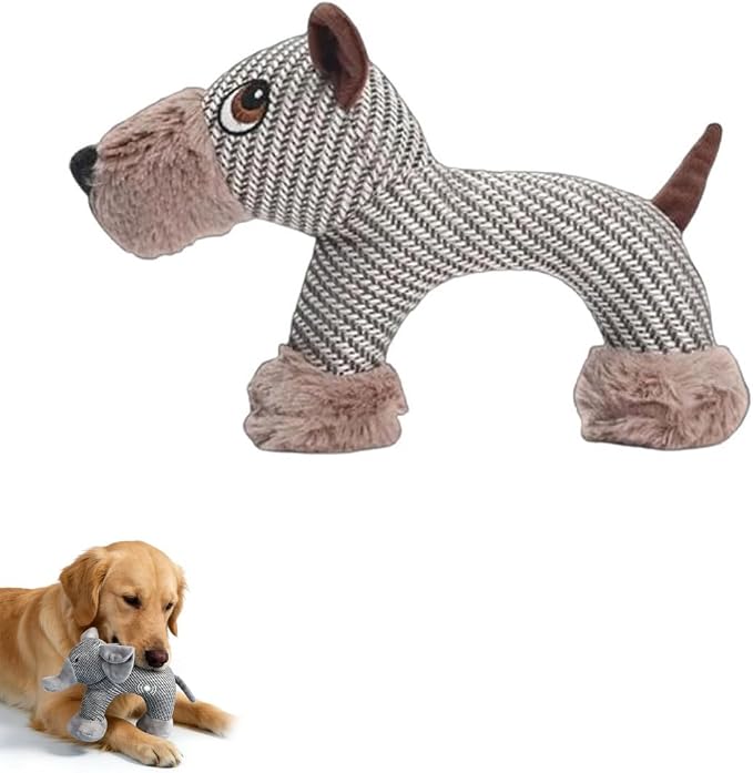 Xcho Linen Safari Companions Squeaky Dog Chew Animals Indestructible Dog Chew by Unknown