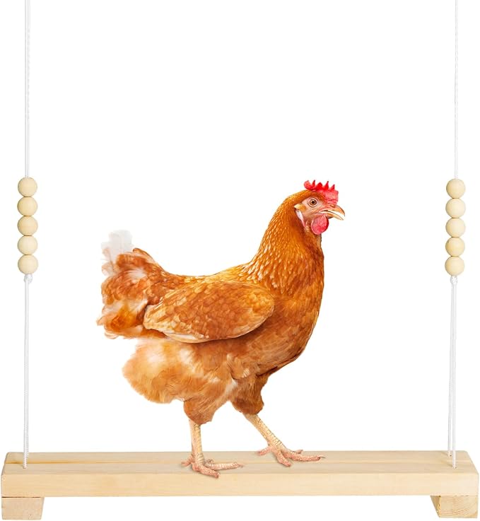Jorewood 40cm Natural Wooden Chicken Swing Perch by JOREWOOD