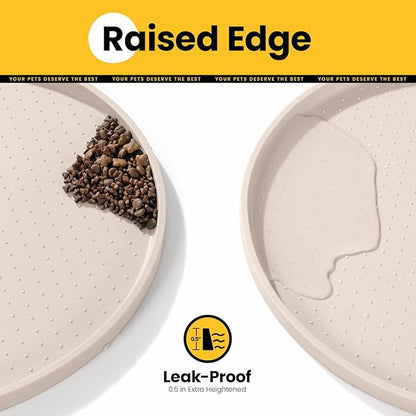 Dog Food Mat, 1/2 Inch Raised Edges Cat Feeding Mat, BPA-Free Silicone Pet Mats - Image 2
