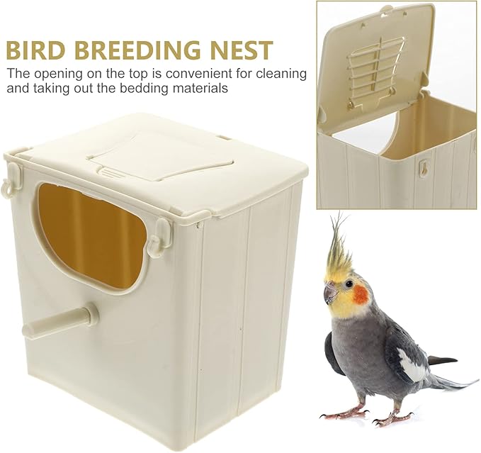 TEHAUX Parrot Breeding Box 5.1X3.9X5.1In Plastic Nesting Box Cage Mounted Bird - Image 4