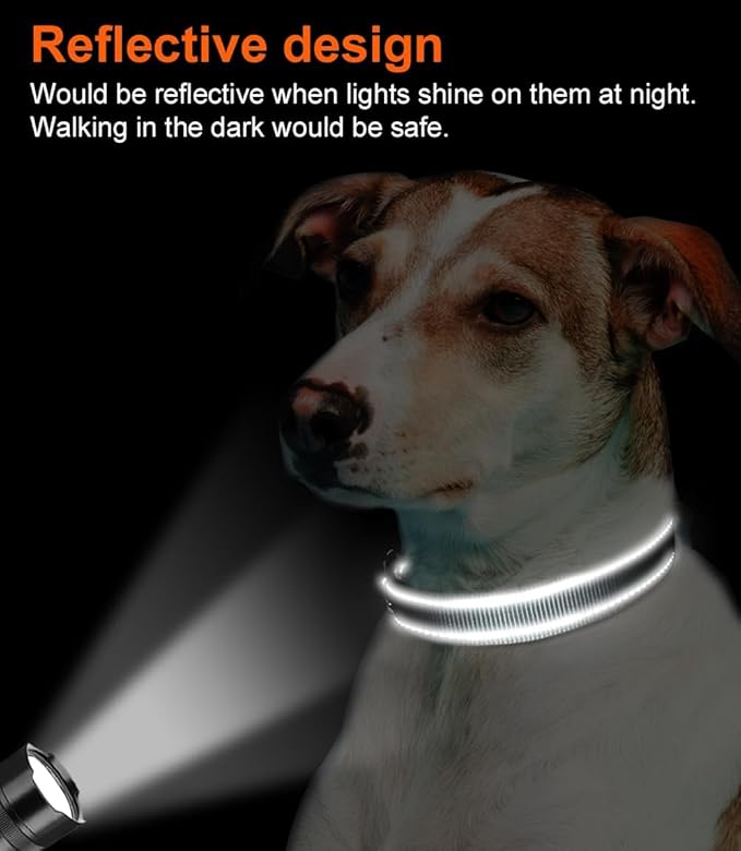 Joytale Reflective Dog Collar, Soft Neoprene Padded, Metal D-Ring, Nylon Pet - Image 5