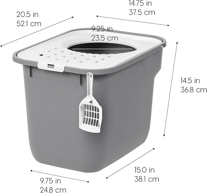 IRIS USA Cat Litter Box, Large Cat Box Enclosure, Top Entry - Image 2