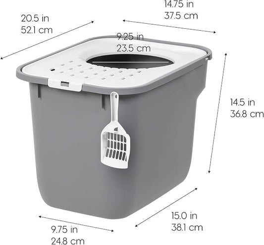 IRIS USA Cat Litter Box, Large Cat Box Enclosure, Top Entry - Image 2