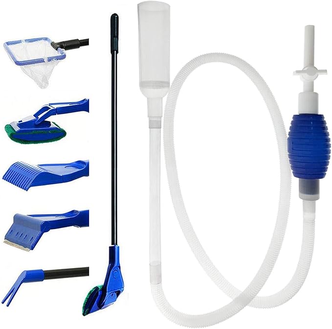 GreenJoy Aquarium Fish Tank Cleaning Kit - 5 in 1 Algae Scraper Set - Siphon by GreenJoy