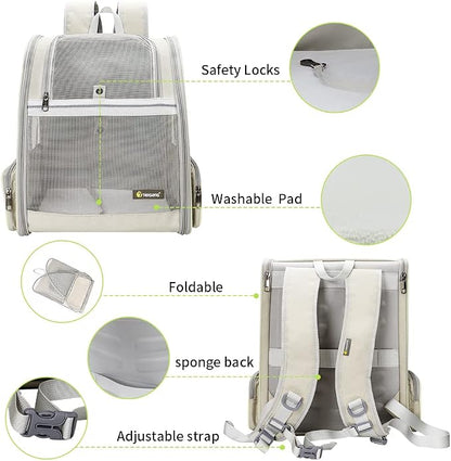 Texsens Pet Backpack Carrier for Small Cats Dogs | Ventilated Design, Safety - Image 4