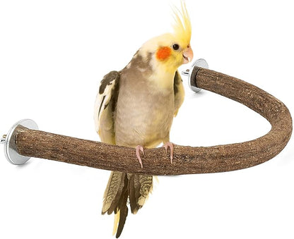 Rypet Parrot Natural Wood Stand Perch, Swing U Shape Natural Parrot Perch by RYPET