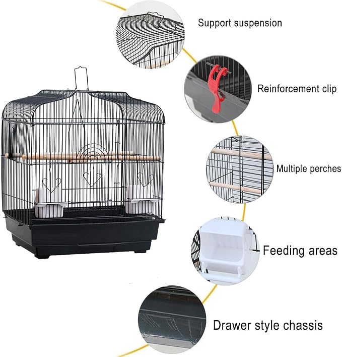 Travel Bird Cage 20.5x18.1x14.2 Inch, Portable Bird Carrier - Image 9