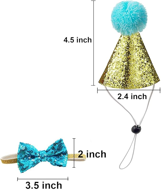 Christmas Pet Party Jazz Hat and Blingbling Bow Tie Breakaway Collar Set - Image 2