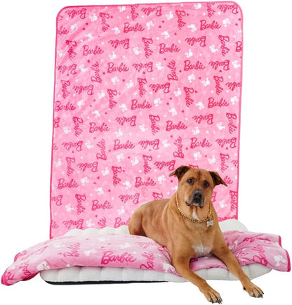 Franco Pet Barbie XL Oversized Super Soft Cozy Waterproof Sherpa-Backed Blanket by Franco