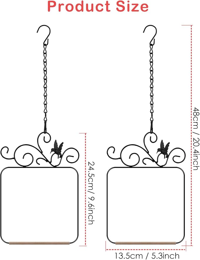 PACETAP Hummingbird Swings and Perches Metal Frame 2 Pack, Wild Bird Swing - Image 5