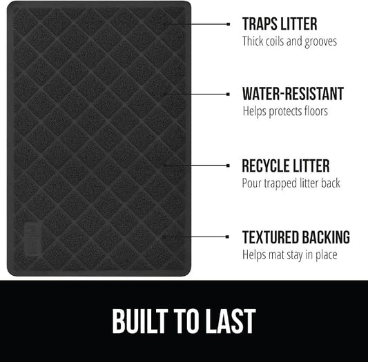 GORILLA GRIP Cat Litter Box Mat, Water Resistant, US Designed Kitty Litter - Image 2