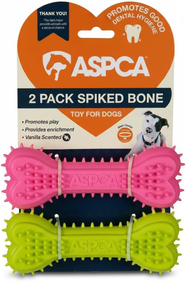 ASPCA 2-Pack Spiky TPR Puppy Teether Bones – Vanilla-Scented Teething Toys - Image 3