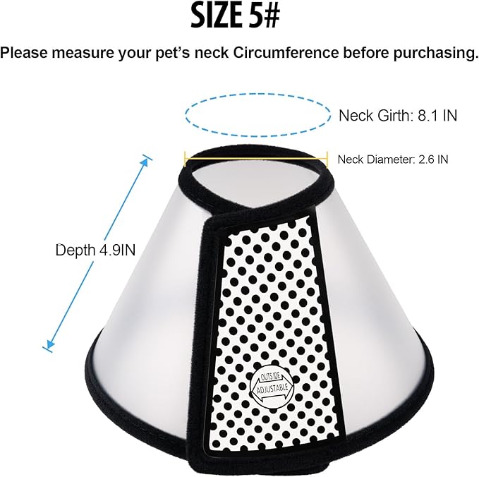 Depets Adjustable Recovery Pet Cone E-Collar - Image 4