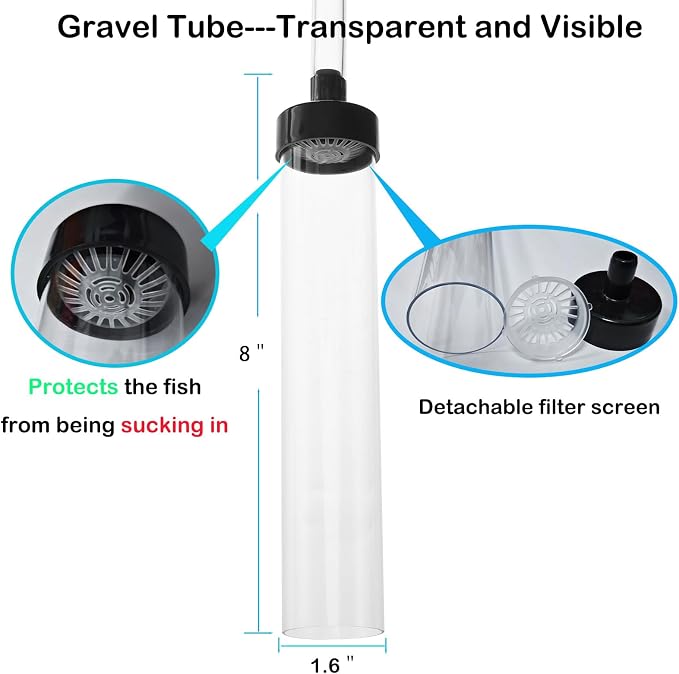 6ft Aquarium Siphon Vacuum Cleaner, Hand Siphon Pump Water Changer - Image 3