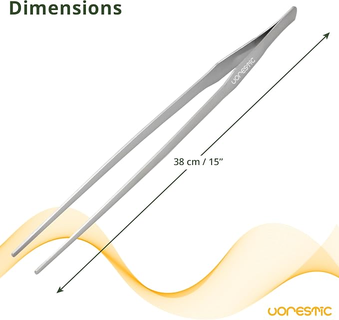 VORESTIC Straight Aquarium Tweezers 15 Inch, Stainless Steel Long Tweezers - Image 2