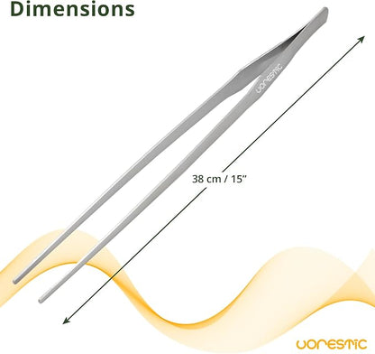 VORESTIC Straight Aquarium Tweezers 15 Inch, Stainless Steel Long Tweezers - Image 2