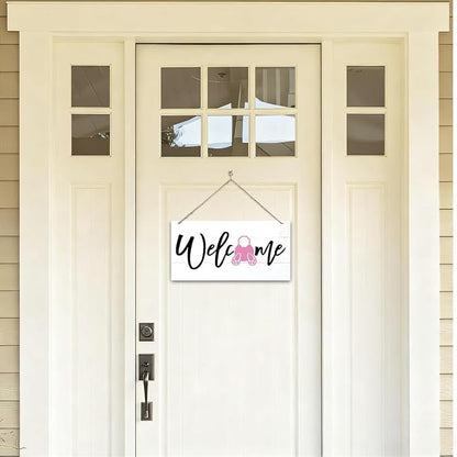 Welcome Sign for Front Door, Welcome Decor Wooden Hanging Sign for Wall Decor - Image 4